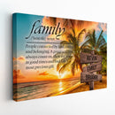 Personalized Family Name Sign Canvas Wall Art, Sunset Palm Beach Family Definition, Custom Street Sign, Anniversary Gift For Him Her Mom Dad CANLA15_Multi Name Canvas