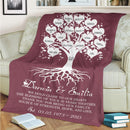 Personalized Family Signs Throw Blanket For Living Room, Custom 50 Year Anniversary Gifts For Mom Dad Grandma Grandpa Last Name Signs For Home Established Fuzzy Soft Cozy Warm Blanket FLBL_Heart Name Blanket