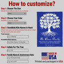 Personalized Family Signs Throw Blanket For Living Room, Last Name Signs For Home, Custom Name Sign, The Roots Of A Family Tree Begin, Established Fuzzy Soft Cozy Warm Travel Blanket FLBL_Heart Name Blanket