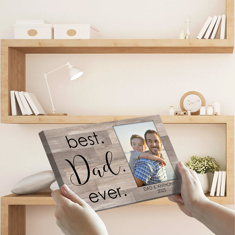 Personalized Father's Day Gift For Dad, Best Dad Ever, Custom Picture Frame, New Dad Gift, First Fathers Day Photo Frame, Gift For Him CANLA15_Family Canvas