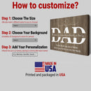 Personalized Fathers Day Gifts From Son Daughter Kids - Happy Fathers Day Sign Home Decor, Custom Dad Sign With Kids Names Framed Wall Art CANLA15_Family Canvas