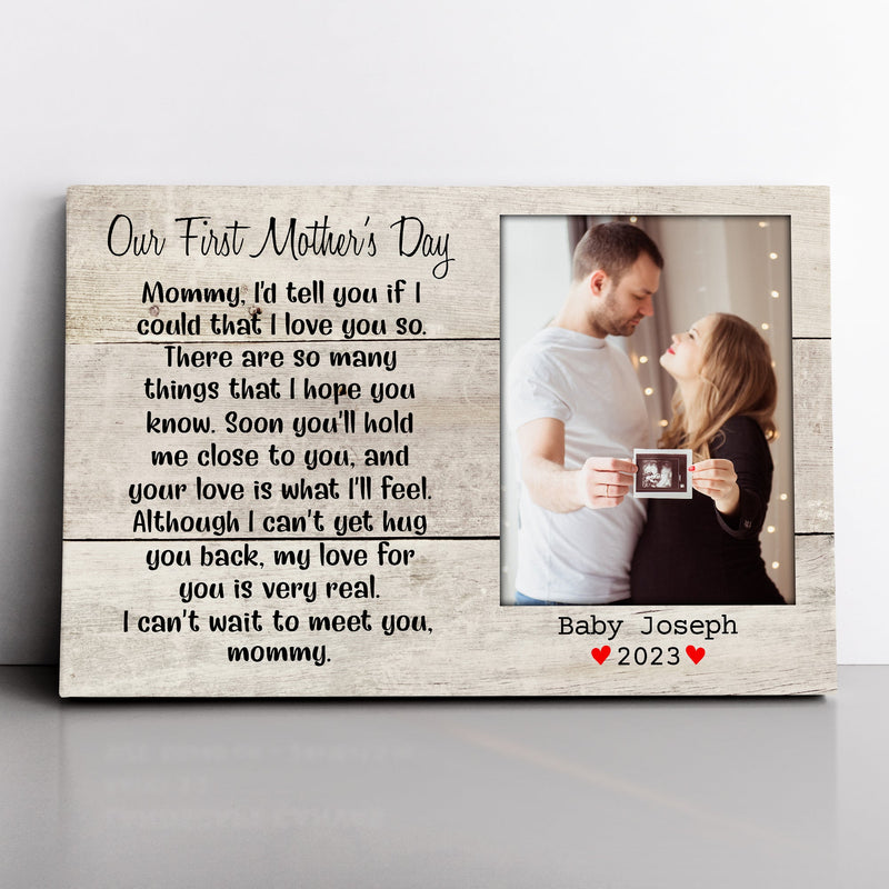 Personalized First Mother's Day Gift, Custom Picture Frame, 1st Mother's Day Gift, Dear Mommy Poem Mothers Day Gift, Gift For Her, New Moms CANLA15_Family Canvas