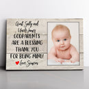 Personalized Godparent Gift, Thank You Gift For Godparents, Godmother, Godfather Gift, Custom Photo Frame, Godparent Proposal, Baptism Gift CANLA15_Godparents Canvas