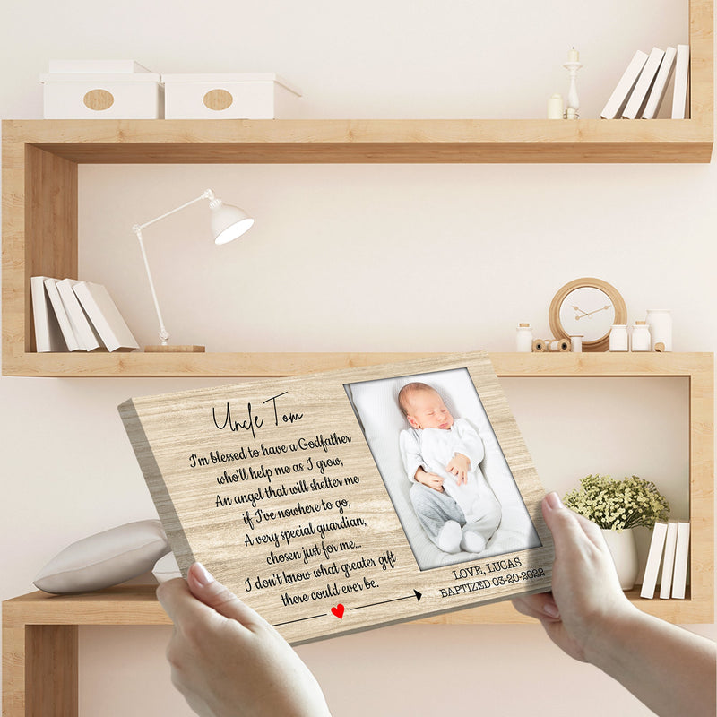 Personalized Godparent Gift, Thank You Gift For Godparents, Will You Be My Godparents, Custom Photo Frame, Godparent Proposal, Baptism Gift CANLA15_Godparents Canvas