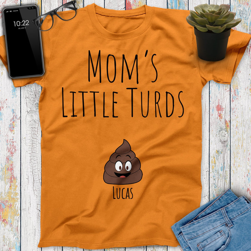 Personalized Grandchildren's Names Grandma's Little Turds T Shirt, Grandpa's Little Turds, Mommy's Little Turds, Grandparent's Day Gift Tee SHIRTS_Little Turds Shirt