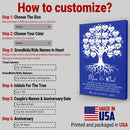 Personalized Last Name Signs For Home, Custom 1 2 3 25 30 40 50 60 Year Wedding Anniversary For Mom Dad Grandma Grandpa Gifts, 1st - 60th Marriage Family Wall Decor Living Room Canvas CANPO15_Heart Name Canvas