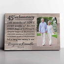 Personalized Marriage Picture Frames 45 Year Anniversary For Husband Wife Him Her Parents Birthday Gifts, Forty-Five Year Marriage Photo 45th Wedding Anniversary For Couple Canvas CANLA15_Anniversary Canvas