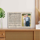 Personalized Marriage Picture Frames 55 Year Anniversary For Husband Wife Him Her Parents Birthday Gifts, Fifty-Five Year Marriage Photo 55th Wedding Anniversary Ideas Canvas Decor CANLA15_Anniversary Canvas