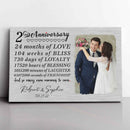 Personalized Marriage Picture Frames Our 2 Year Anniversary For Boyfriend Girlfriends Husband Wife Him Her Birthday Gifts, Second Wedding Two Year 2nd Anniversary For Couple Canvas CANLA15_Anniversary Canvas