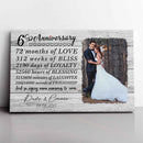 Personalized Marriage Picture Frames Our 6 Year Anniversary For Boyfriend Girlfriends Husband Wife Him Her Birthday Gifts, Sixth Wedding Six Year 6th Anniversary For Couple Canvas CANLA15_Anniversary Canvas