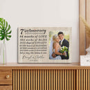 Personalized Marriage Picture Frames Our 7 Year Anniversary For Boyfriend Girlfriends Husband Wife Him Her Birthday Gifts, Seventh Wedding Seven Year 7th Anniversary For Couple Canvas CANLA15_Anniversary Canvas