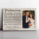 Personalized Marriage Picture Frames Our 7 Year Anniversary For Boyfriend Girlfriends Husband Wife Him Her Birthday Gifts, Seventh Wedding Seven Year 7th Anniversary For Couple Canvas CANLA15_Anniversary Canvas