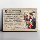 Personalized Marriage Picture Frames Our 8 Year Anniversary For Boyfriend Girlfriends Husband Wife Him Her Birthday Gifts, Eighth Wedding Eight Year 8th Anniversary For Couple Canvas CANLA15_Anniversary Canvas