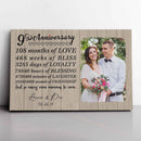 Personalized Marriage Picture Frames Our 9 Year Anniversary For Boyfriend Girlfriends Husband Wife Him Her Birthday Gifts, Ninth Wedding Nine Year 9th Anniversary For Couple Canvas CANLA15_Anniversary Canvas