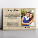 Personalized Mother's Day Gift, Custom Picture Frame, Mother Daughter Gift, Mothers Day Gift From Daughter, Gift For Mom, Happy Mothers Day CANLA15_Family Canvas