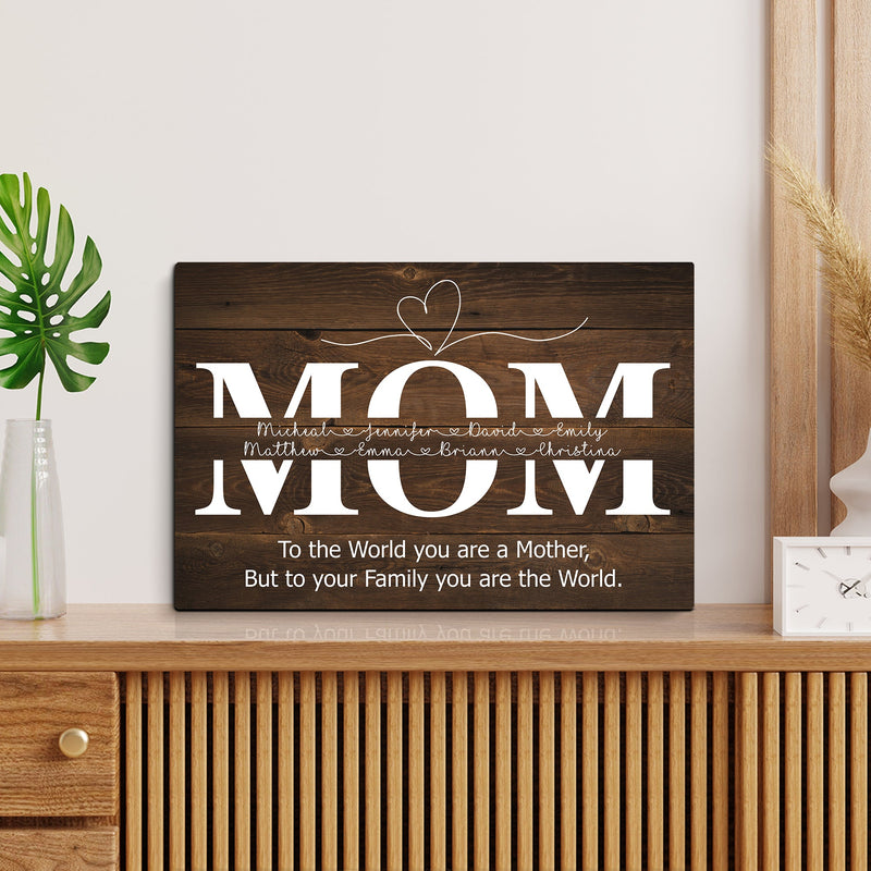 Personalized Mother's Day Gift For Mom, Personalized Mom Sign With Kids Names, Custom Gift For Mom, Custom Mom Sign, Custom Kid's Names Mom CANLA15_Family Canvas