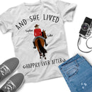 Personalized Name Horse Girl Shirt And She Live Happily Ever After, Custom Gift For Horse Lover Best Friend Shirts Women Shirt Cowgirl Shirt SHIRTS_Horse Shirt