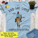 Personalized Name Horse Girl Shirt And She Live Happily Ever After, Custom Gift For Horse Lover Best Friend Shirts Women Shirt Cowgirl Shirt SHIRTS_Horse Shirt