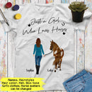 Personalized Name Horse Girl Shirt, Just A Girl Who Loves Horses, Custom Gift For Horse Lover, Best Friend Shirts, Women Shirt Cowgirl Shirt SHIRTS_Horse Shirt
