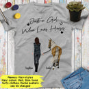 Personalized Name Horse Girl Shirt, Just A Girl Who Loves Horses, Custom Gift For Horse Lover, Best Friend Shirts, Women Shirt Cowgirl Shirt SHIRTS_Horse Shirt