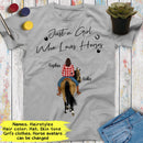 Personalized Name Horse Girl Shirt, Just A Girl Who Loves Horses, Custom Gift For Horse Lover, Best Friend Shirts, Women Shirt Cowgirl Shirt SHIRTS_Horse Shirt