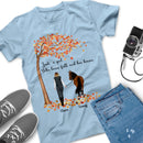 Personalized Name Just A Girl Who Loves Fall And Her Horses Under The Autumn Tree Shirt Custom Horse Girl Best Friend Shirts Fall Shirt SHIRTS_Autumn Dog Girl