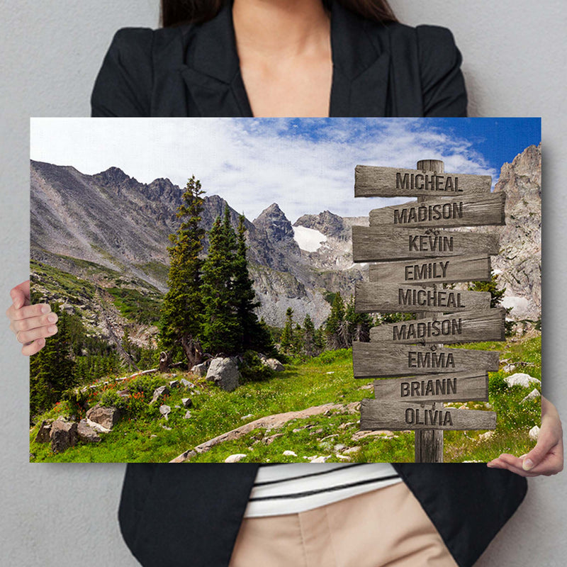 Personalized Name Sign Colorado Mountain In Summer Art Nature Landscape Wall Art Canvas Custom Name Sign Personalized Wall Decor Last Name Signs For Home Family Name Sign Wall Decor CANLA15_Multi Name Canvas