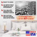 Personalized Name Sign Daisy Flower Wall Art Canvas Sunset Wall Art Custom Name Sign Daisy Art Print Personalized Wall Decor Last Name Signs For Home Family Name Sign Landscape Framed CANLA15_Multi Name Canvas