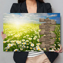 Personalized Name Sign Daisy Flower Wall Art Canvas Sunset Wall Art Custom Name Sign Daisy Art Print Personalized Wall Decor Last Name Signs For Home Family Name Sign Landscape Framed CANLA15_Multi Name Canvas