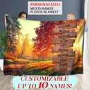 Personalized Name Sign Fall Throw Blanket Gifts Customized Name Sign Autumn Forest Picture Nature Blanket Last Name Signs For Home Family Name Sign Fuzzy Soft Cozy Warm Travel Blanket FLBL_Multi Name Blanket