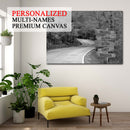 Personalized Name Sign Fall Wall Art Canvas Custom Name Sign Autumn Road Pictures Nature Wall Art Personalized Wall Decor Last Name Signs For Home Family Name Sign Landscape Art B&W CANLA15_Multi Name Canvas