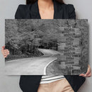Personalized Name Sign Fall Wall Art Canvas Custom Name Sign Autumn Road Pictures Nature Wall Art Personalized Wall Decor Last Name Signs For Home Family Name Sign Landscape Art B&W CANLA15_Multi Name Canvas