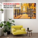 Personalized Name Sign Fall Wall Art Canvas Custom Name Sign Autumn Tree Pictures Nature Wall Art Personalized Wall Decor Last Name Signs For Home Family Name Sign Landscape Wall Art CANLA15_Multi Name Canvas