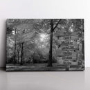 Personalized Name Sign Fall Wall Art Canvas Custom Name Sign Sunshine Autumn Tree Nature Wall Art Personalized Wall Decor Last Name Signs For Home Family Name Sign Landscape Art B&W CANLA15_Multi Name Canvas