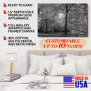 Personalized Name Sign Fall Wall Art Canvas Custom Name Sign Sunshine Autumn Tree Nature Wall Art Personalized Wall Decor Last Name Signs For Home Family Name Sign Landscape Art B&W CANLA15_Multi Name Canvas