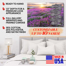 Personalized Name Sign Lavender Flower Sunset Wall Art Custom Name Sign Purple Floral Canvas Purple Picture Wall Decor Personalized Last Name Signs For Home Family Name Sign Landscape CANLA15_Multi Name Canvas