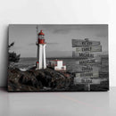Personalized Name Sign Lighthouse Wall Art Canvas Large Nautical Painting Custom Name Sign Ocean Beach Wall Art Personalized Wall Decor Last Name Sign For Home Family Name Sign Framed CANLA15_Multi Name Canvas