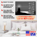 Personalized Name Sign Lighthouse Wall Art Canvas Large Nautical Painting Custom Name Sign Ocean Beach Wall Art Personalized Wall Decor Last Name Sign For Home Family Name Sign Framed CANLA15_Multi Name Canvas