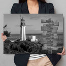 Personalized Name Sign Lighthouse Wall Art Canvas Large Nautical Painting Custom Name Sign Ocean Beach Wall Art Personalized Wall Decor Last Name Sign For Home Family Name Sign Framed CANLA15_Multi Name Canvas