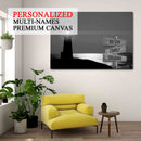 Personalized Name Sign Lighthouse Wall Art Canvas Large Nautical Painting Custom Name Sign Ocean Beach Wall Art Personalized Wall Decor Last Name Sign For Home Family Name Sign Framed CANLA15_Multi Name Canvas