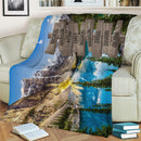 Personalized Name Sign Mountain And Lake National Park Nature Throw Blanket Gifts, Customized Name Sign, Last Name Signs For Home, Family Name Sign Fuzzy Soft Cozy Warm Travel Blanket FLBL_Multi Name Blanket