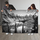 Personalized Name Sign Mountain And Lake National Park Nature Throw Blanket Gifts, Customized Name Sign, Last Name Signs For Home, Family Name Sign Fuzzy Soft Cozy Warm Travel Blanket FLBL_Multi Name Blanket