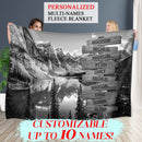 Personalized Name Sign Mountain And Lake National Park Nature Throw Blanket Gifts, Customized Name Sign, Last Name Signs For Home, Family Name Sign Fuzzy Soft Cozy Warm Travel Blanket FLBL_Multi Name Blanket