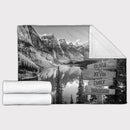 Personalized Name Sign Mountain And Lake National Park Nature Throw Blanket Gifts, Customized Name Sign, Last Name Signs For Home, Family Name Sign Fuzzy Soft Cozy Warm Travel Blanket FLBL_Multi Name Blanket