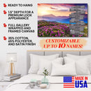 Personalized Name Sign Mountain Pink Rhododendrons Flower Pictures Sunset Wall Art Canvas Custom Name Sign Personalized Wall Decor Last Name Signs For Home Family Name Sign Landscape CANLA15_Multi Name Canvas