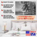 Personalized Name Sign Palm Tree Tropical Canvas Wall Art Sunset Beach Wall Art Ocean Wall Art Personalized Wall Decor Last Name Sign For Home Custom Family Name Sign Sunrise Wall Art CANLA15_Multi Name Canvas