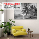 Personalized Name Sign Palm Tree Tropical Canvas Wall Art Sunset Beach Wall Art Ocean Wall Art Personalized Wall Decor Last Name Sign For Home Custom Family Name Sign Sunrise Wall Art CANLA15_Multi Name Canvas
