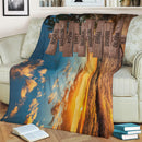 Personalized Name Sign Palm Tree Tropical Throw Blanket, Sunset Ocean Beach Blanket, Custom Last Name Signs, Family Name Sign Sunrise Blanket Gift Fuzzy Soft Cozy Warm Travel Blanket FLBL_Multi Name Blanket