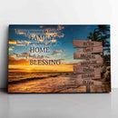 Personalized Name Sign Quotes Palm Tree Tropical Canvas Wall Art Sunset Ocean Beach Wall Art Personalized Wall Decor Last Name Signs For Home Custom Family Name Sign Sunrise Wall Art CANLA15_Miss Pet Canvas