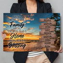 Personalized Name Sign Quotes Palm Tree Tropical Canvas Wall Art Sunset Ocean Beach Wall Art Personalized Wall Decor Last Name Signs For Home Custom Family Name Sign Sunrise Wall Art CANLA15_Multi Name Canvas